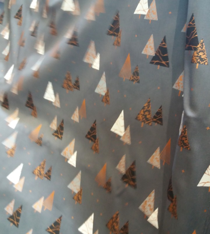 Christmas tree patterned fabric at Art and Craft Valley, Coulsdon